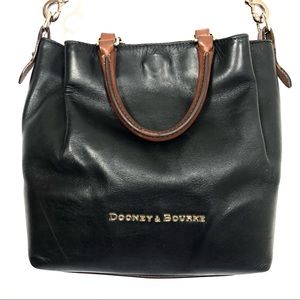 Dooney & Bourke black leather bucket shoulder bag